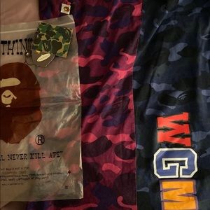 Bape purple&blue WGM shark tee